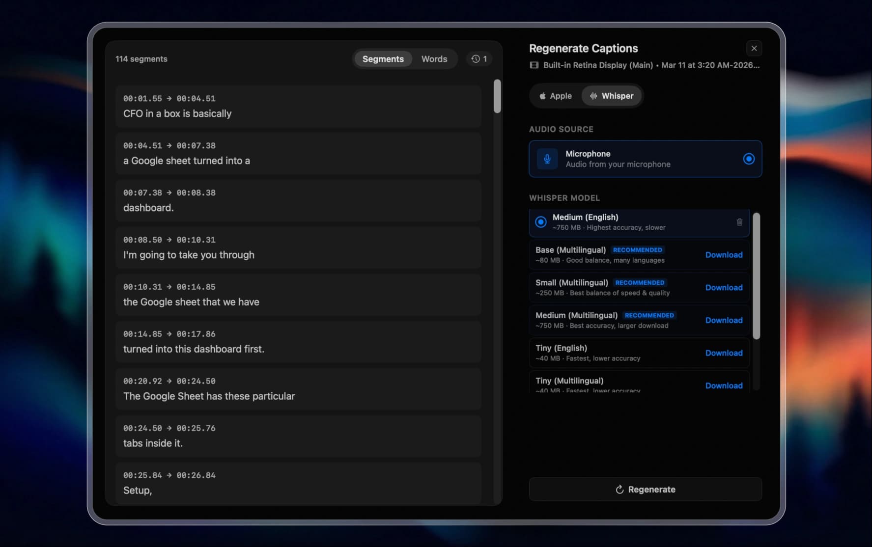 Audio cleanup